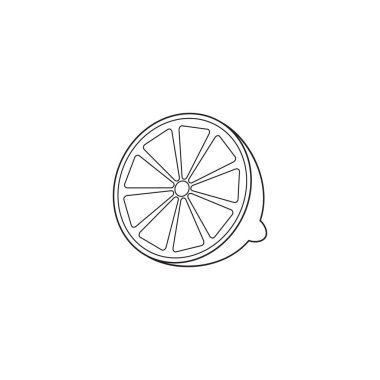 Limon satırı simgesi, sağlıklı meyve, vektör grafikleri