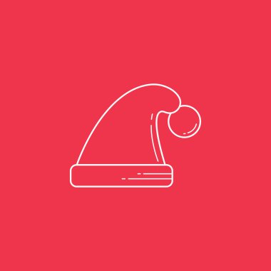 Santa Claus şapka kutsal kişilerin resmi, mutlu Noeller, vektör grafikleri, bir linea
