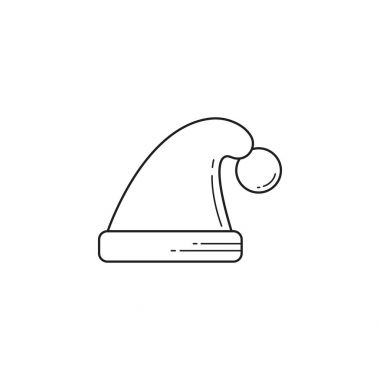 Santa Claus şapka kutsal kişilerin resmi, mutlu Noeller, vektör grafikleri, bir linea