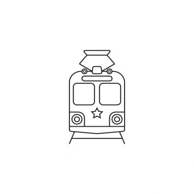 tramvay simgesi, toplu taşıma simge vektör grafikleri