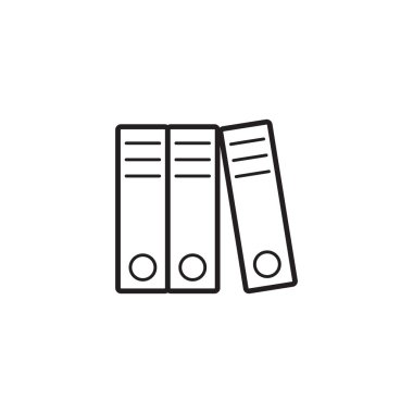 Kolu kemer bağlayıcı ince çizgi simgesi olan kağıt klasörler