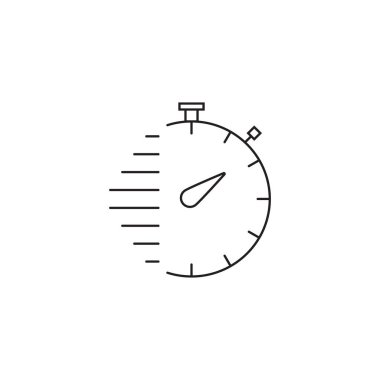 Kronometre satırı simgesi, anahat vektör işareti