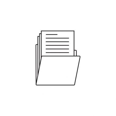 Klasör ince çizgi simgesi, Portföy anahat vektör