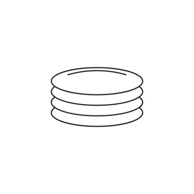 Kaplamalar, yemekler satırı simgesi, vektör işareti anahat