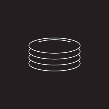 Kaplamalar, yemekler satırı simgesi, vektör işareti anahat