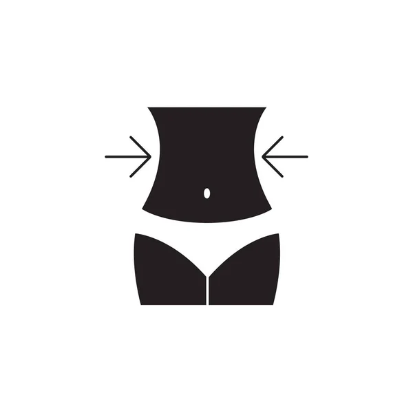 Pérdida de peso icono sólido, cintura de las mujeres — Archivo Imágenes Vectoriales