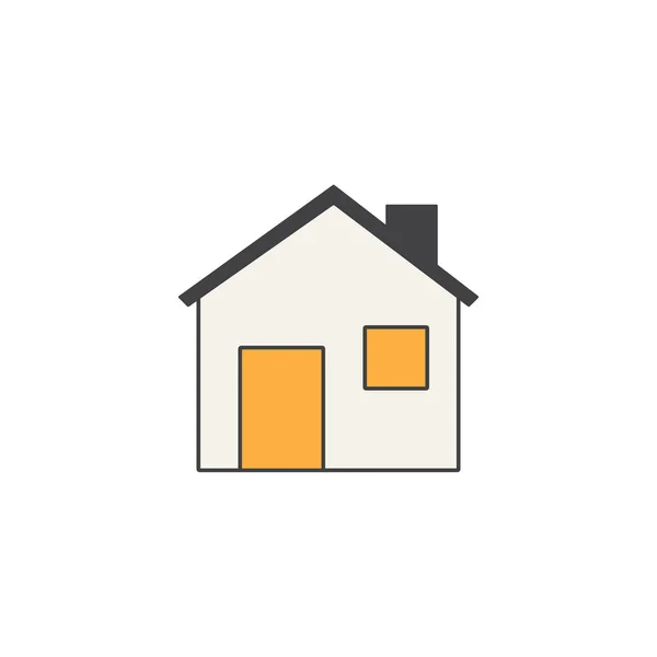 Ev satırı simgesi, Bina oturum, house, sosyal medya — Stok Vektör