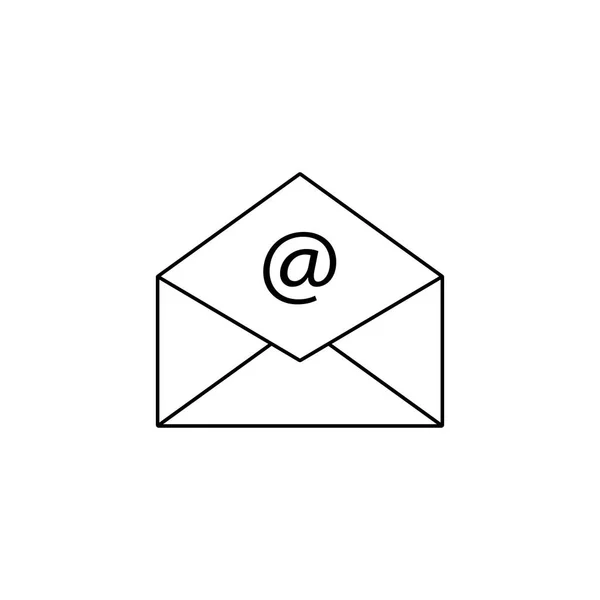 Ícone de linha de correio aberto, representando e-mail, envelope — Vetor de Stock
