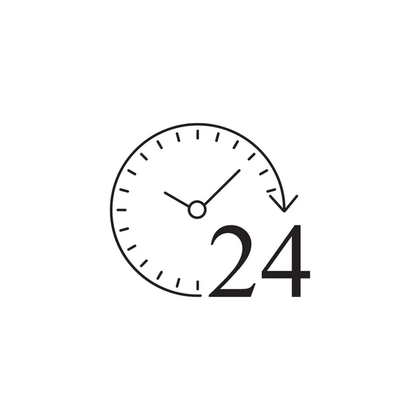 24 timmar fasta ikon, kundservice, support — Stock vektor