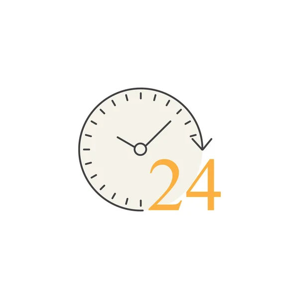 24 timmar linje-ikonen, kundservice, support — Stock vektor