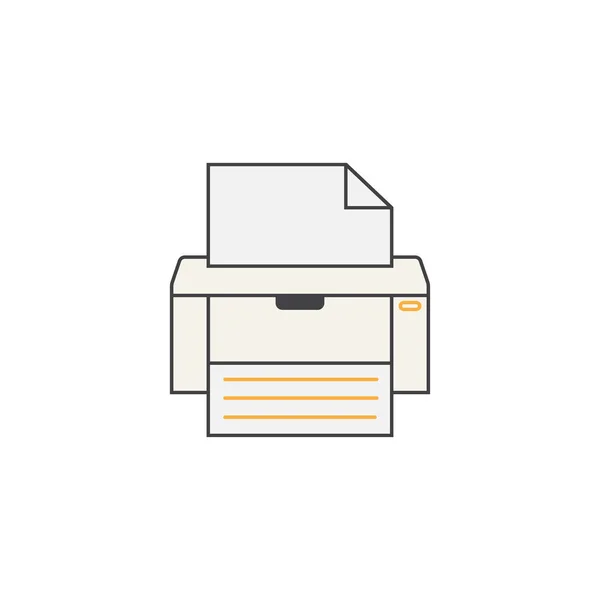 Icono de línea de fax, impresora, dispositivo electrónico , — Vector de stock