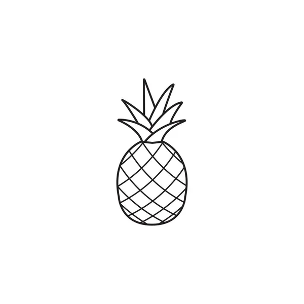 Icono de piña y ananas, fruta sana — Vector de stock