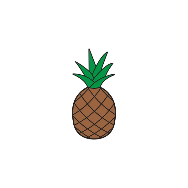 Icono de línea sólida de piña y ananas, fruta saludable — Vector de stock