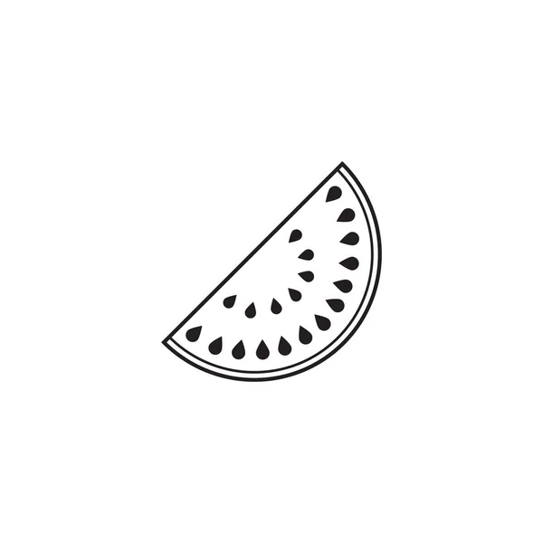Icono de línea de sandía, fruta sana — Vector de stock