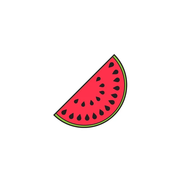 Icono de línea sólida de sandía, fruta saludable — Vector de stock