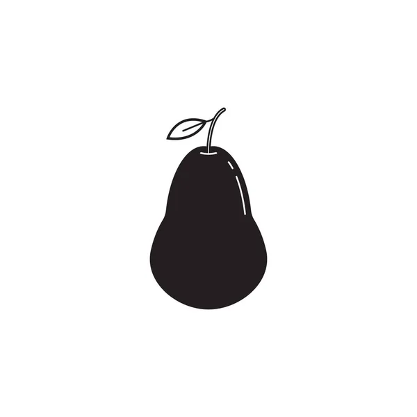 Icono sólido de pera, fruta sana, gráficos vectoriales — Vector de stock
