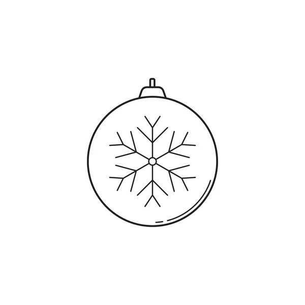 Ícone de bola de árvore de Natal, bugigangas, 2016 feriado, gráfico vetorial — Vetor de Stock