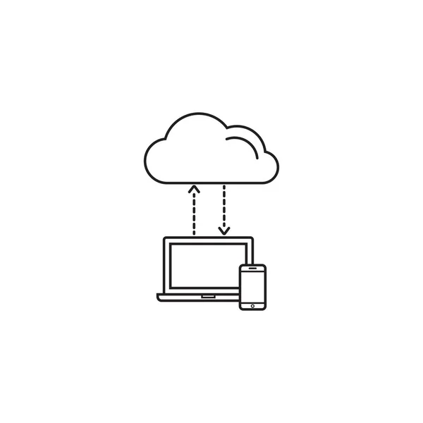 Cloud computing symbole, téléchargement, réseau social — Image vectorielle