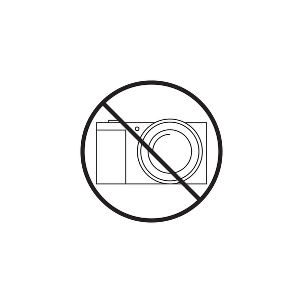 Ingen kamera ikon, inget foto förbjudet tecken — Stock vektor