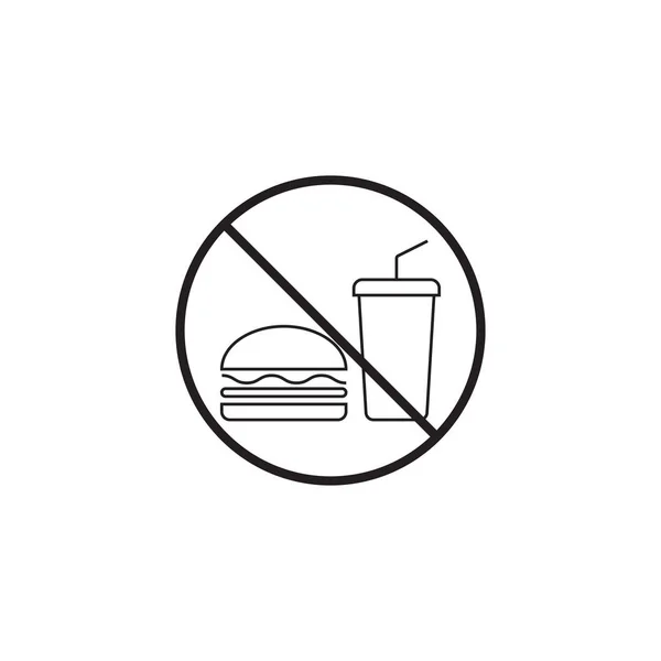 No food line icon, no eating prohibited sign — Stock Vector