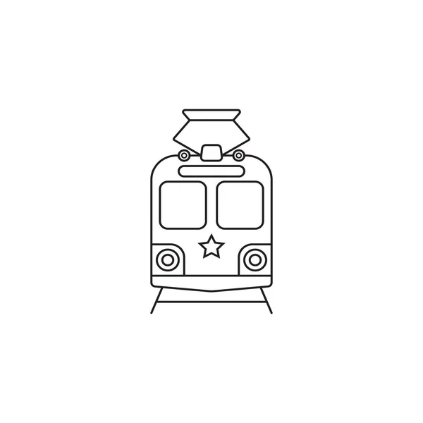 Tramvay simgesi, toplu taşıma simge vektör grafikleri — Stok Vektör
