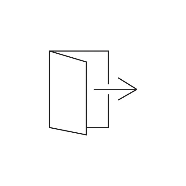 Значок линии выхода, Выйти из контура знак вектора контура — стоковый вектор
