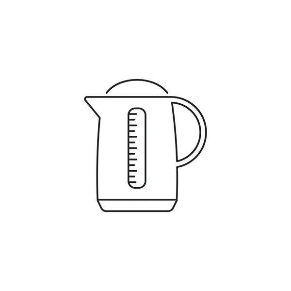 Bouilloire électrique, icône de ligne de pot, vecteur de contour — Image vectorielle