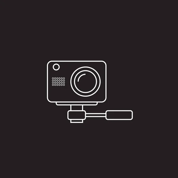 Webcam satırı simgesi, anahat vektör logosu — Stok Vektör