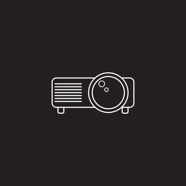 Projektör satırı simgesi, anahat vektör logosu — Stok Vektör
