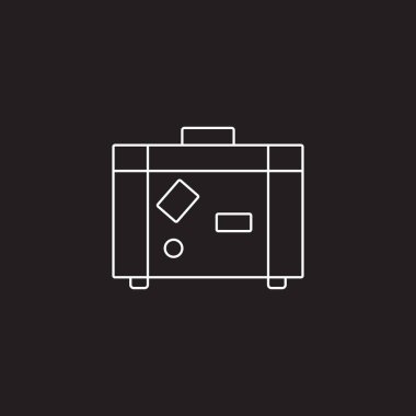 bavul satırı simgesi, anahat vektör çizim, doğrusal pictogra