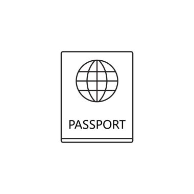 pasaport satırı simgesi, anahat pass vektör logosu, doğrusal resmi yapmak