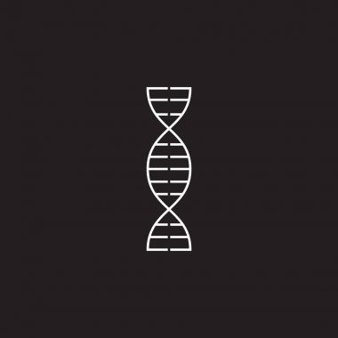 DNA satırı simgesi, anahat vektör logosu, doğrusal piktogram üzerinde izole