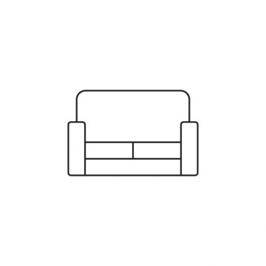 kanepe satırı simgesi, anahat vektör logosu, doğrusal piktogram izole o