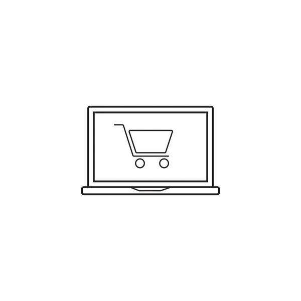 Icono de línea de tienda en línea, ilustración de vectores de esquema de compras, li — Vector de stock