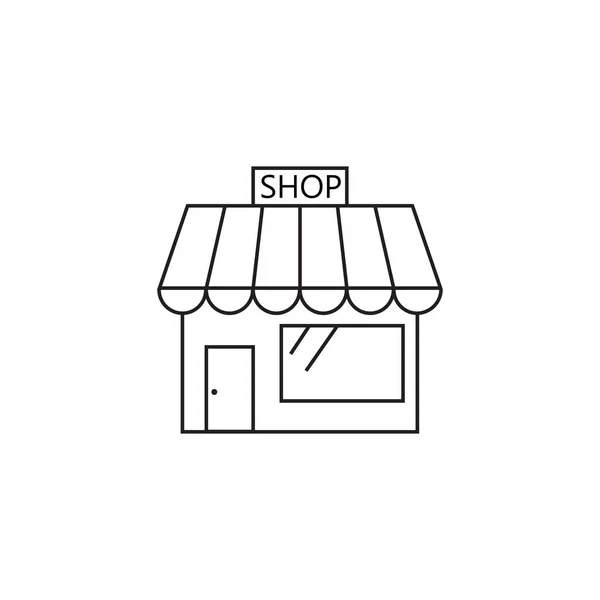 Icono de la línea de la tienda, esquema de mercado vector logotipo ilustración, lineal — Vector de stock