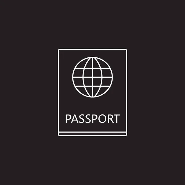 Ícone de linha de passaporte, logotipo do vetor de passagem de contorno, oficial linear do — Vetor de Stock