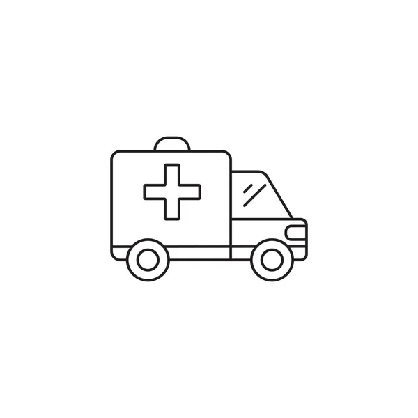 Иконка автомобиля скорой помощи, набросок векторного логотипа иллюстрации, линия — стоковый вектор