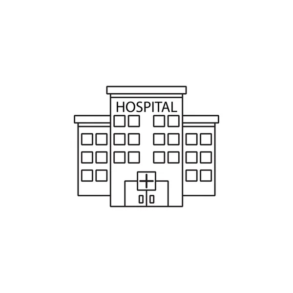 Символ больницы. иконка здания клиники, векторный логотип — стоковый вектор