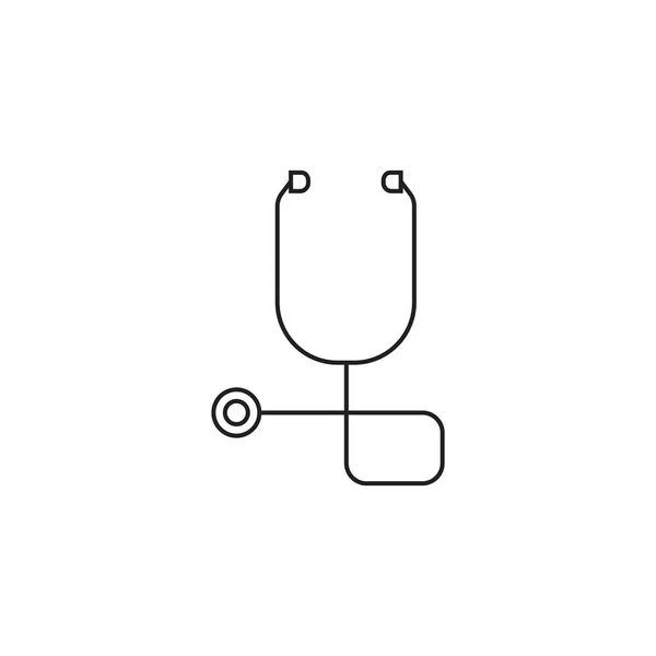 Stethoscoop lijn pictogram, overzicht telefoon vectorillustratie, lineaire — Stockvector