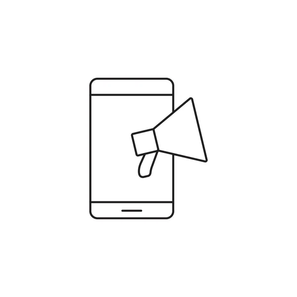 Εικονίδιο γραμμή bullhorn, Web ανακοίνωση διάρθρωσης διάνυσμα λογότυπο έργα — Διανυσματικό Αρχείο