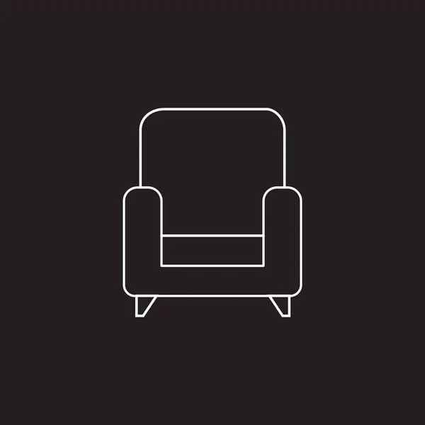 Иконка тонкой линии кресла, набросок векторного логотипа, линия — стоковый вектор