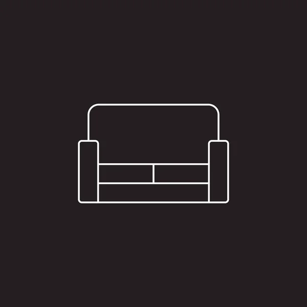 Icono de la línea del sofá, logotipo del vector del contorno, pictograma lineal aislado o — Vector de stock