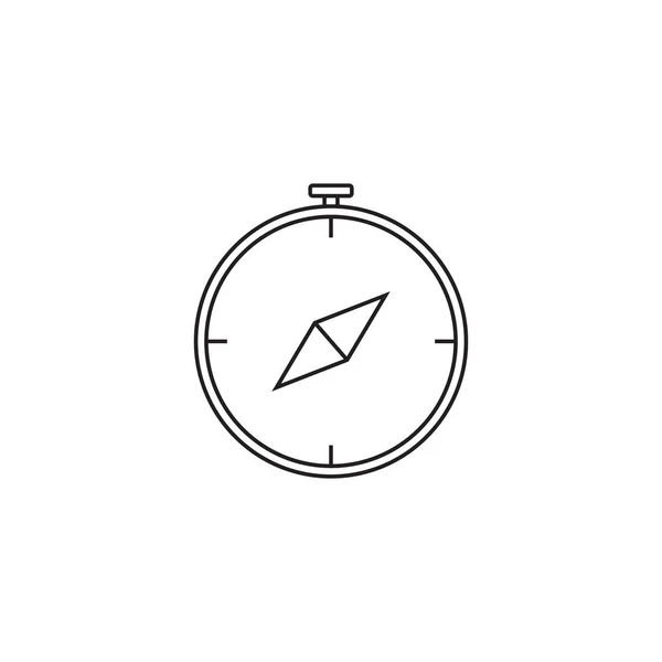 Значок линии компаса, логотип контура вектора, линейная пиктограмма — стоковый вектор
