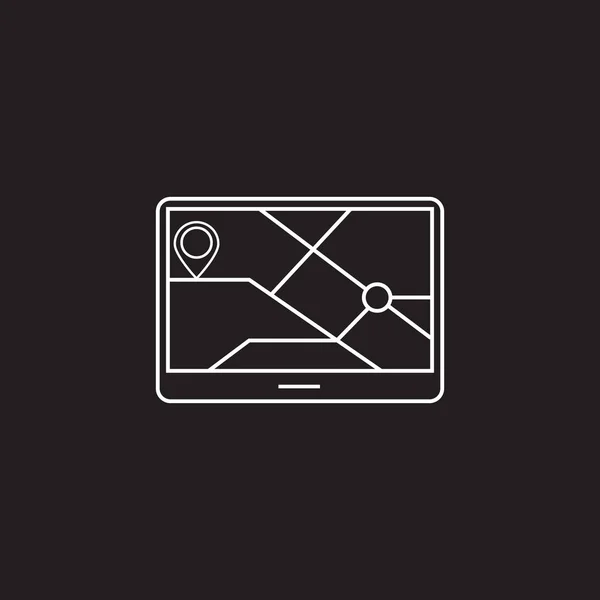 GPS navigátor řádku ikona, obrys vektorové logo ilustrace, linea — Stockový vektor