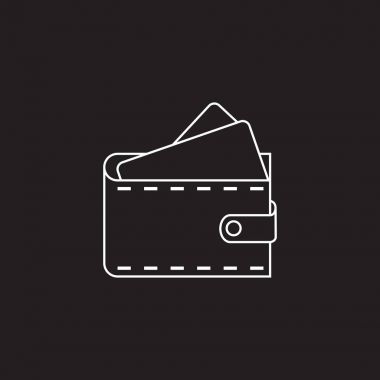 çanta satırı simgesi, anahat vektör logo illüstrasyon, doğrusal pictog