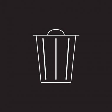 çöp kutusu satırı simgesi, Sil anahat vektör logo illüstrasyon, li