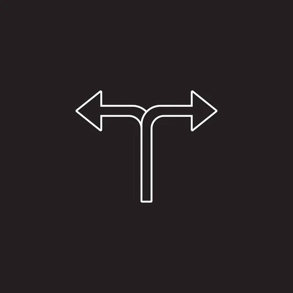 Arrow two way vector icon. Линейная пиктограмма изолы — стоковый вектор