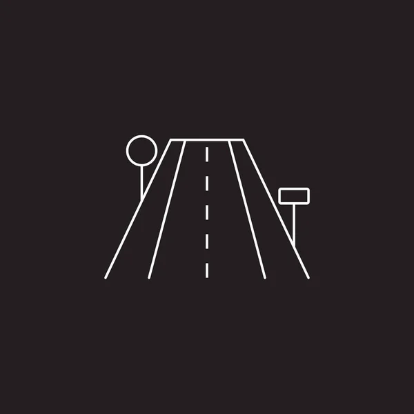 Road line  icon vector, outline vector logo illustration, linear — Stock Vector