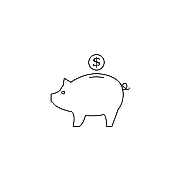 Ícone de linha de banco piggy, ilustração do logotipo do vetor do contorno, p linear —  Vetores de Stock