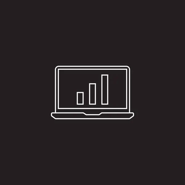Laptop lijn pictogram, overzicht logo vectorillustratie, lineaire picto — Stockvector